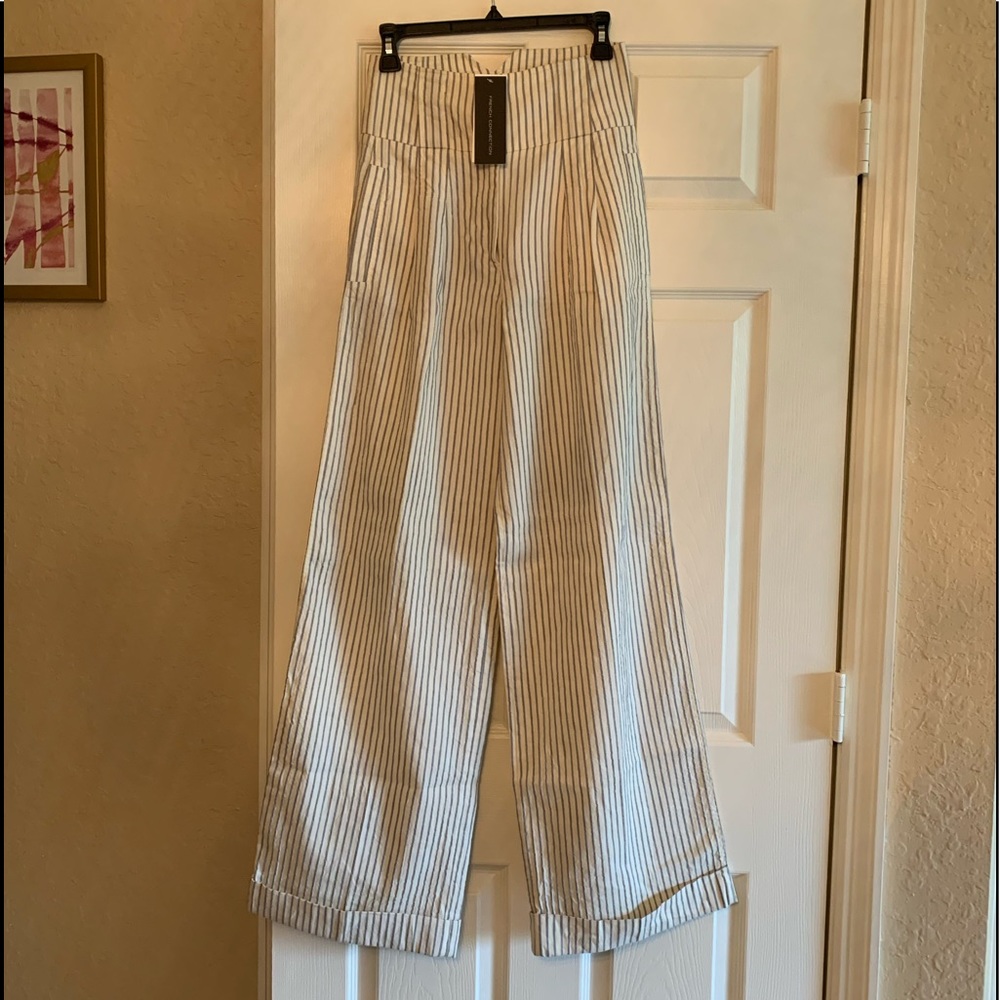 French connection high waist strapped pants. Wide legs.